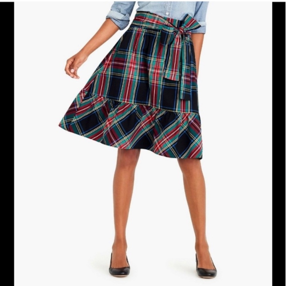J crew Factory bow tartan skirt 10